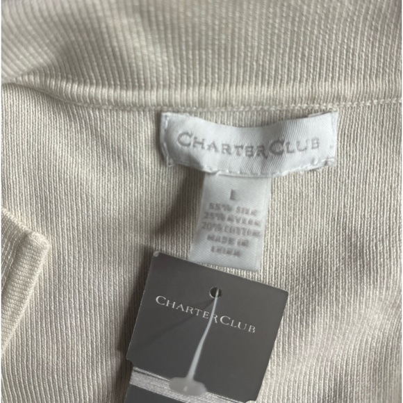 Charter Club Silk Blend Womans Sweater in Cream Color!! - Picture 8 of 11